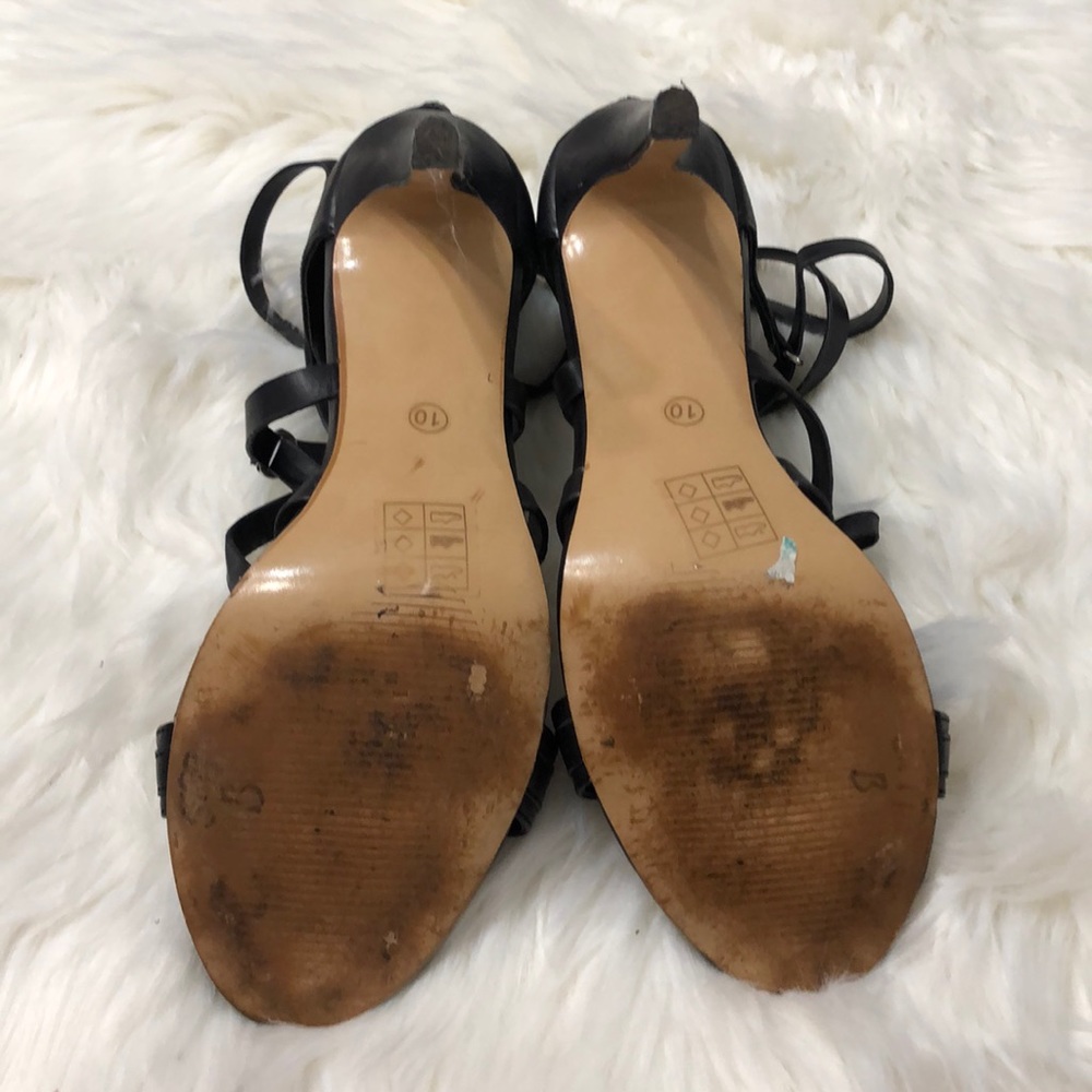 Dolce Vita Black leather heels sz 10 ankle strap - Picture 6 of 7